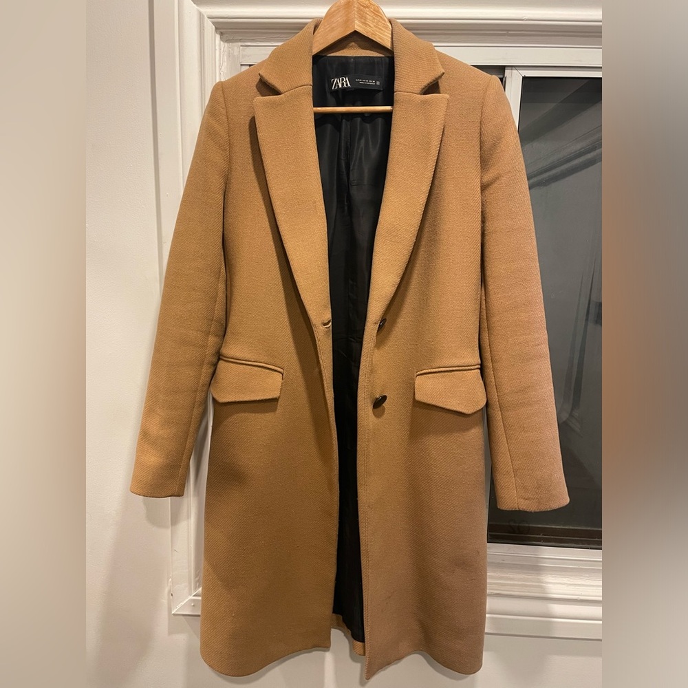 Zara Fitted Wool Blend Coat